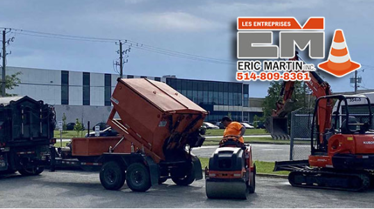 Découvrez Les Entreprises Eric Martin Inc., experts en pavage d'asphalte résidentiel, commercial et municipal. Services de pose, resurfaçage, sciage d'asphalte et plus encore